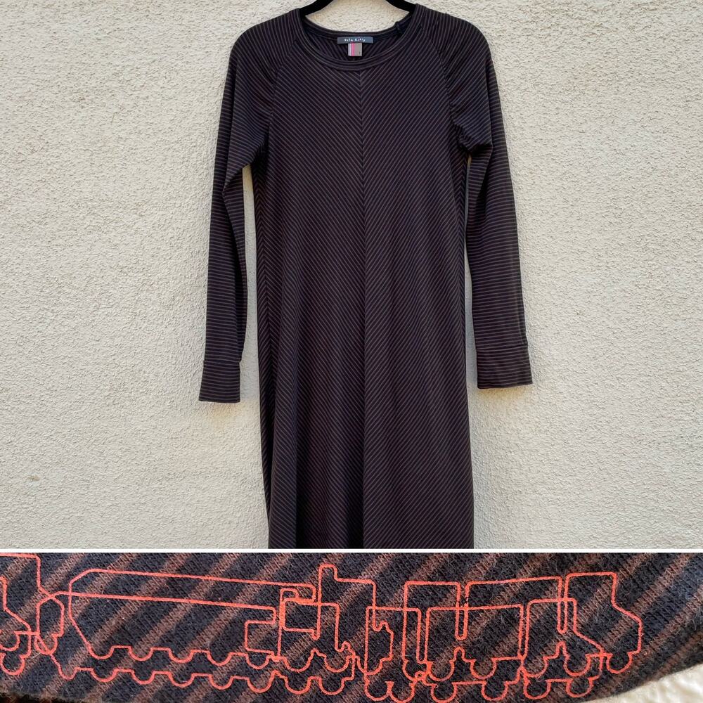Orla Kiely Brown Black Chevron Stripe Dress 1 (XS) Cars